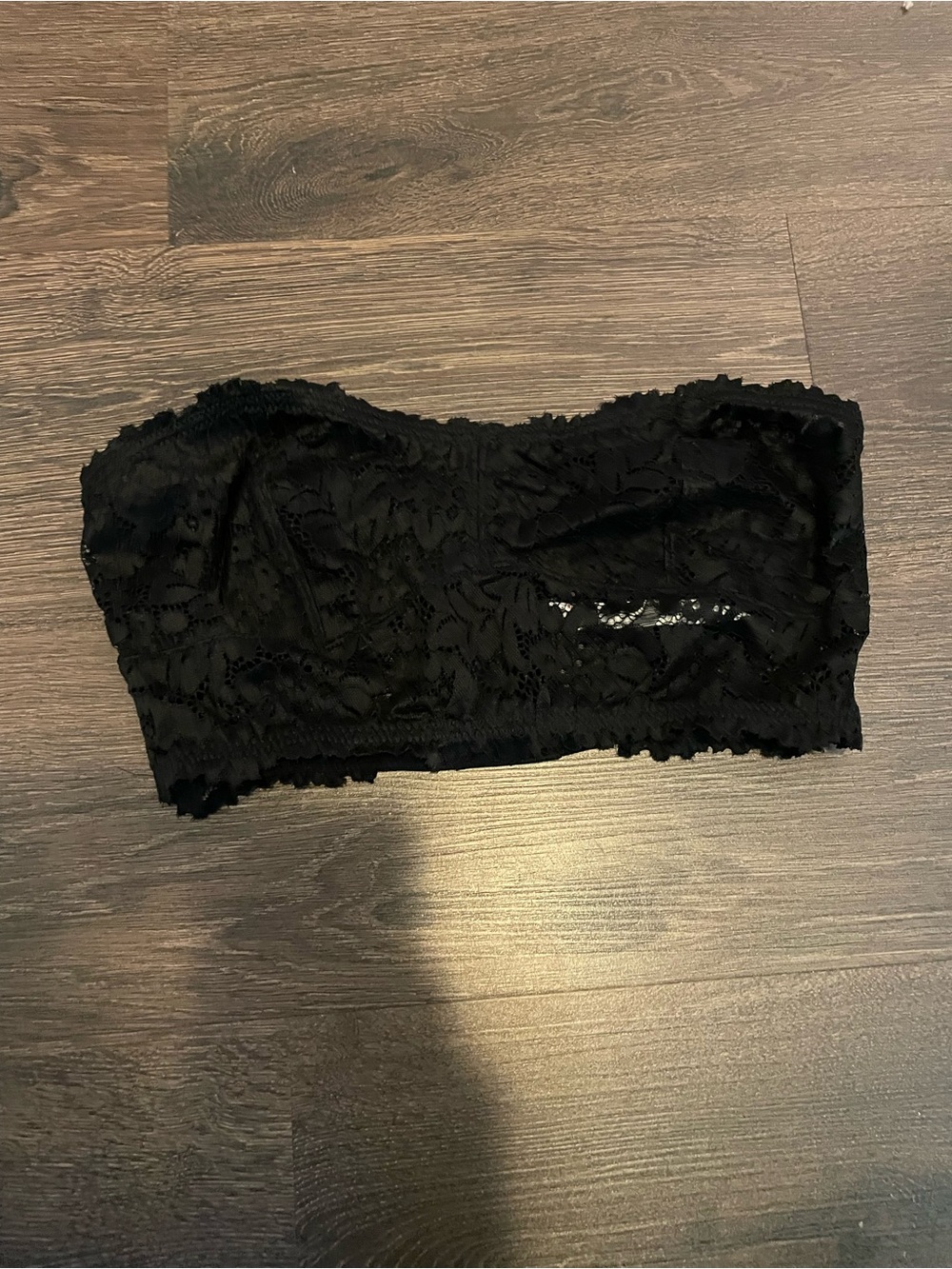 Anthropologie Black Lace Strapless Bandeau Bralette